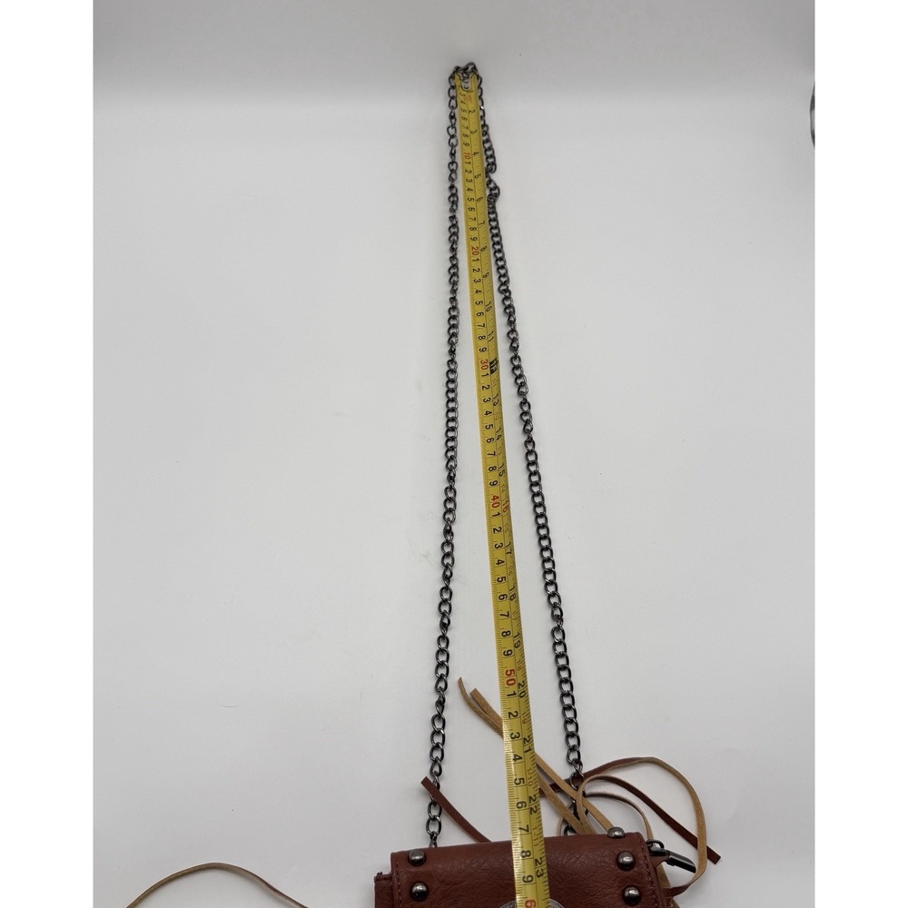 Vintage Fringe Crossbody Bag Women Rivet Leather Phone Purse Chain Shoulder Bag - Picture 6 of 6